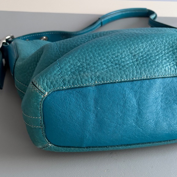Coach Vintage Teal Leather Shoulder Bag - Picture 8 of 15